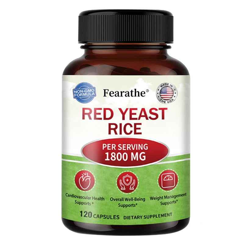 Red Yeast Rice,120 Capsules,Supports Cardiovascular Health,Helps Maintain Healthy Circulation,and Promotes Overall Well-being