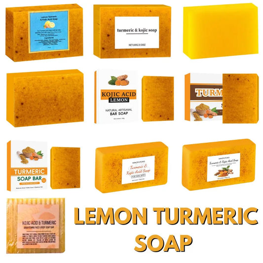 Turmeric Soap & Kojic Acid Soap Body And Facial Cleaning Handmade Soap For Dark Skin Glowing Even Skin Tone Tender Skin Care