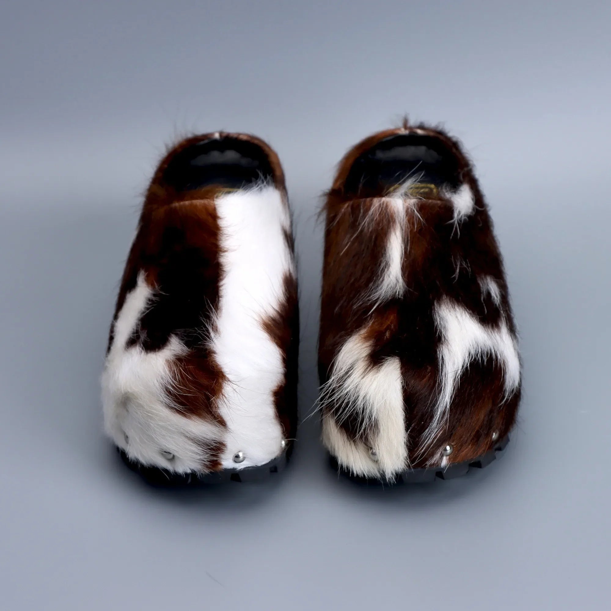 Women’s Cowhide Platform Clogs Sandals Wide Fit Comfort Designer Fur Shoes for Flat Feet, Soft Sole Anti-Slip Mules for All-Day