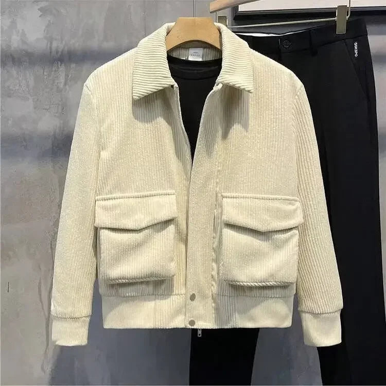 Fashion Brands Mens Clothing Tops Corduroy Jackets Korean Version Trendy Spring and Autumn Jackets for Men