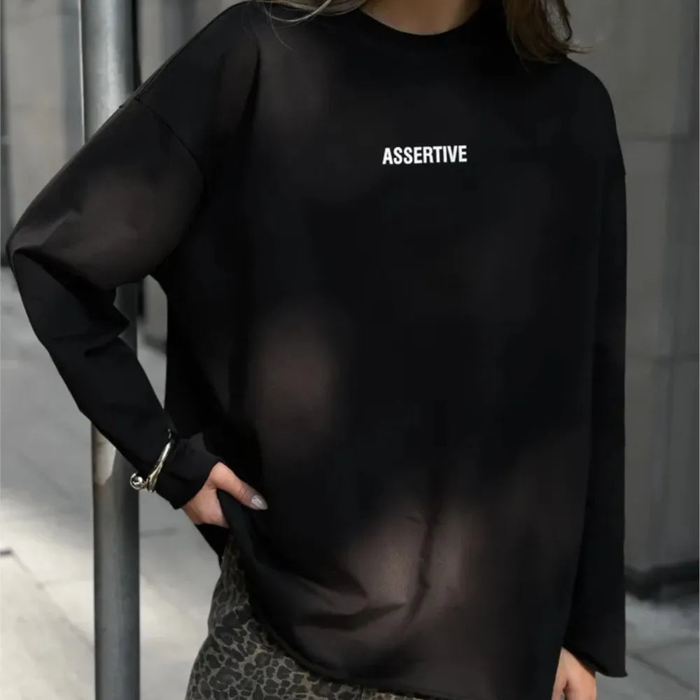 Women's Clothing Spring Loose Solid Color Round Neck Long Sleeve Tops Casual Fashion Simple Style All-match Trendy Comfortable