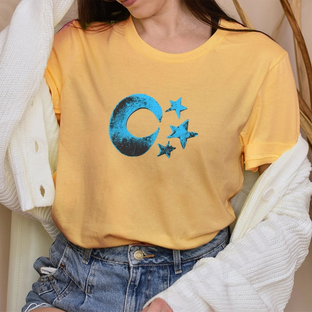 Women  Fashion Cotton Tops Trendy Y2K Graphic T-shirt Oversized Fit Stretchable Comfy Fabric  Easy Match Jeans Skirts All Season