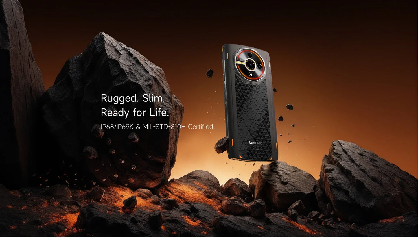 4G Rugged Smartphone LAGENIO Panther 2 Pro Android 15 8GB+256GB Mobile Phone 50MP 5150mAh 6.7 " HD Ultra-thin Cellphone Gemini