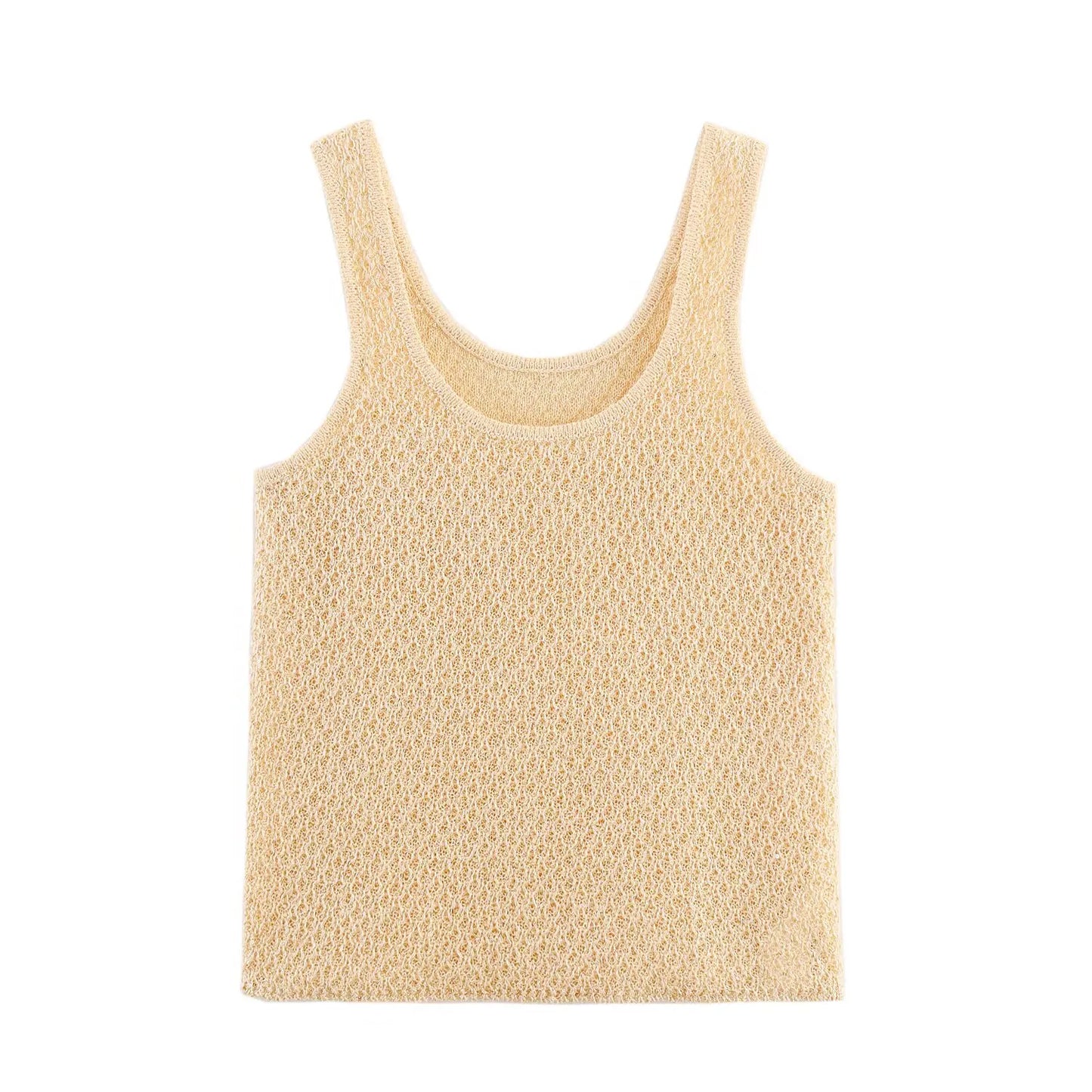 Women's Clothing 2025 New Style European And American Fashion Simple Pearl Decoration Knitted Top Knitted Vest