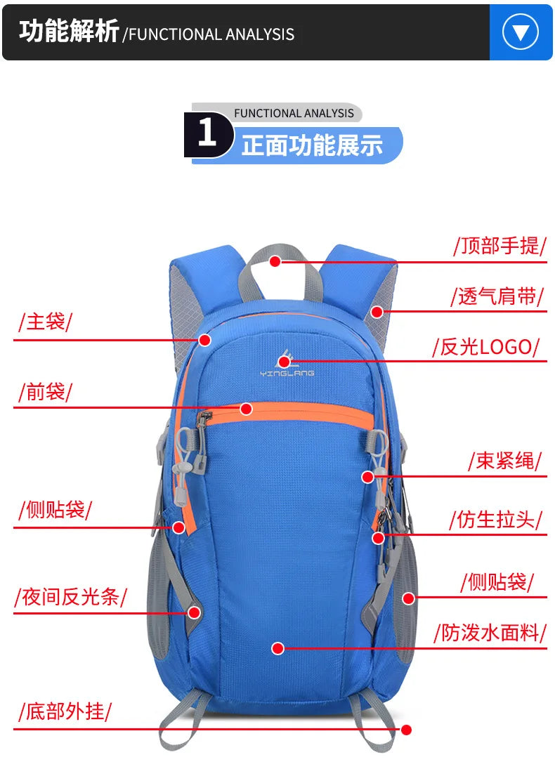 Lightweight and Portable 20L Outdoor Sports Backpack for Hiking Climbing Traveling backpacks school bag mochilas