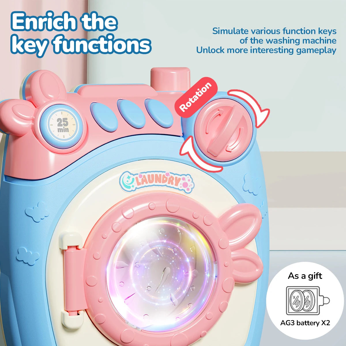 Kids Pretend Play House Simulation Kitchen Appliances Playset Juicer Mixer Vacuum Toaster Set Household Educational Toys Xmas