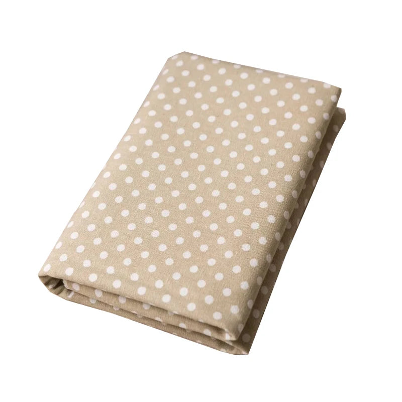 Linen Cotton Fabric Cloth For Patchwork Quilting Dot Fabrics DIY Bags Baby Clothing Dress Handmade Sewing Textile Materials