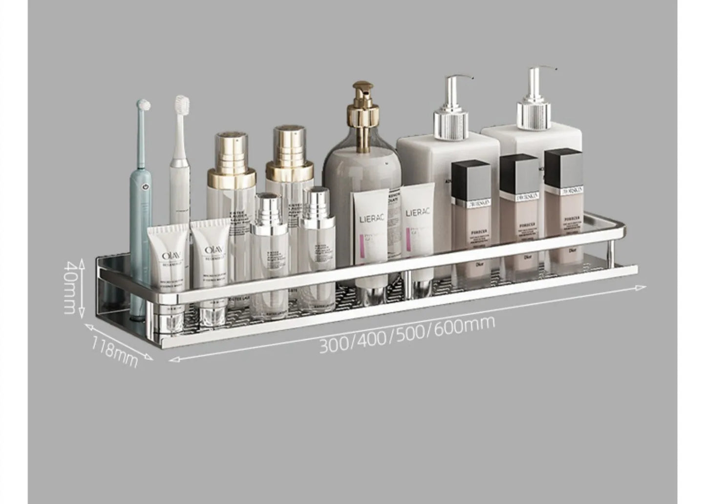 Bathroom Shelf Organizer 30-50CM Shower Storage Rack Silver Space Aluminum Toilet Shampoo Holder Bathroom Accessories