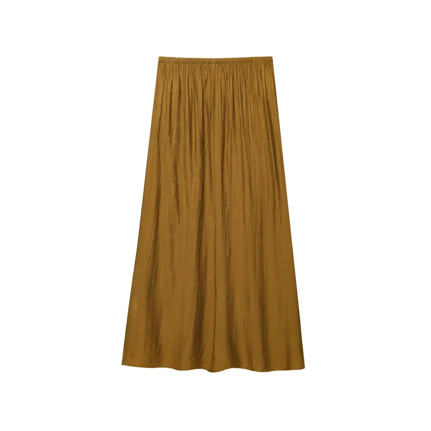 2025 WOMAN fashion European and American style summer new wrinkle effect midi skirt chic bow decorative casual skirt Mujer.