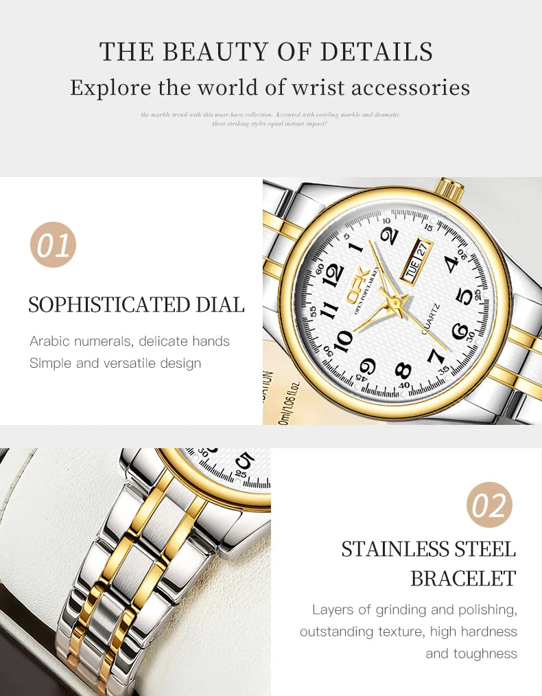 OPK 8110 Watch For Women Quartz Watch Waterproof Classic Luxury Brand Ladies Watch Stainless Steel Strap Watches Reloj Mujer SwiftNest