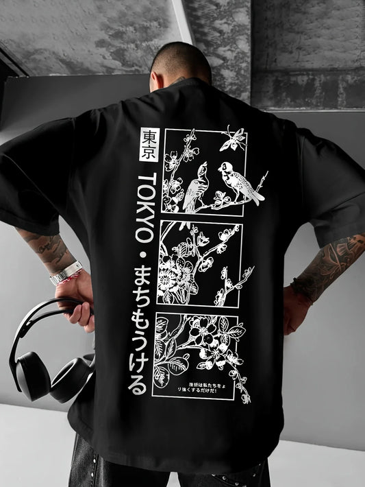 Outdoor Sports T-shirt Men's Summer Casual Fashion Trend Round Neck Short Sleeve Loose and Comfortable Pure Cotton Men Clothing