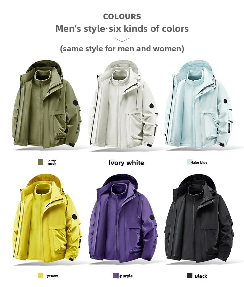 Jacket men's jacket jacket autumn and winter jacket three-in-one outdoor sports jacket fleece jacket inner jacket jacket
