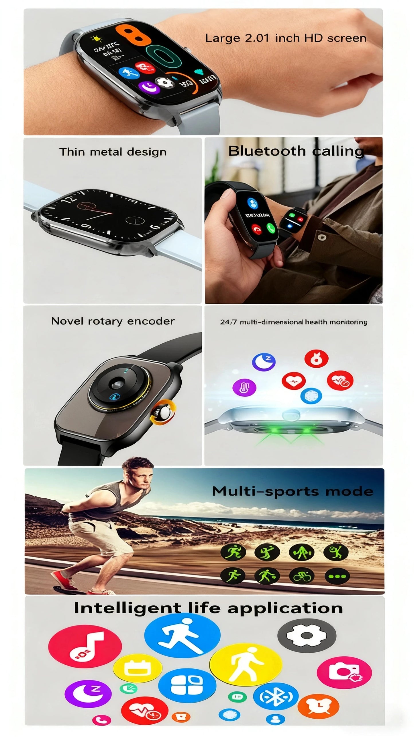 PHONEPACE H9 Intelligent Watch Bluetooth Call Remote Photography Sleep Monitoring Multiple Sports Modes Heart Rate Blood