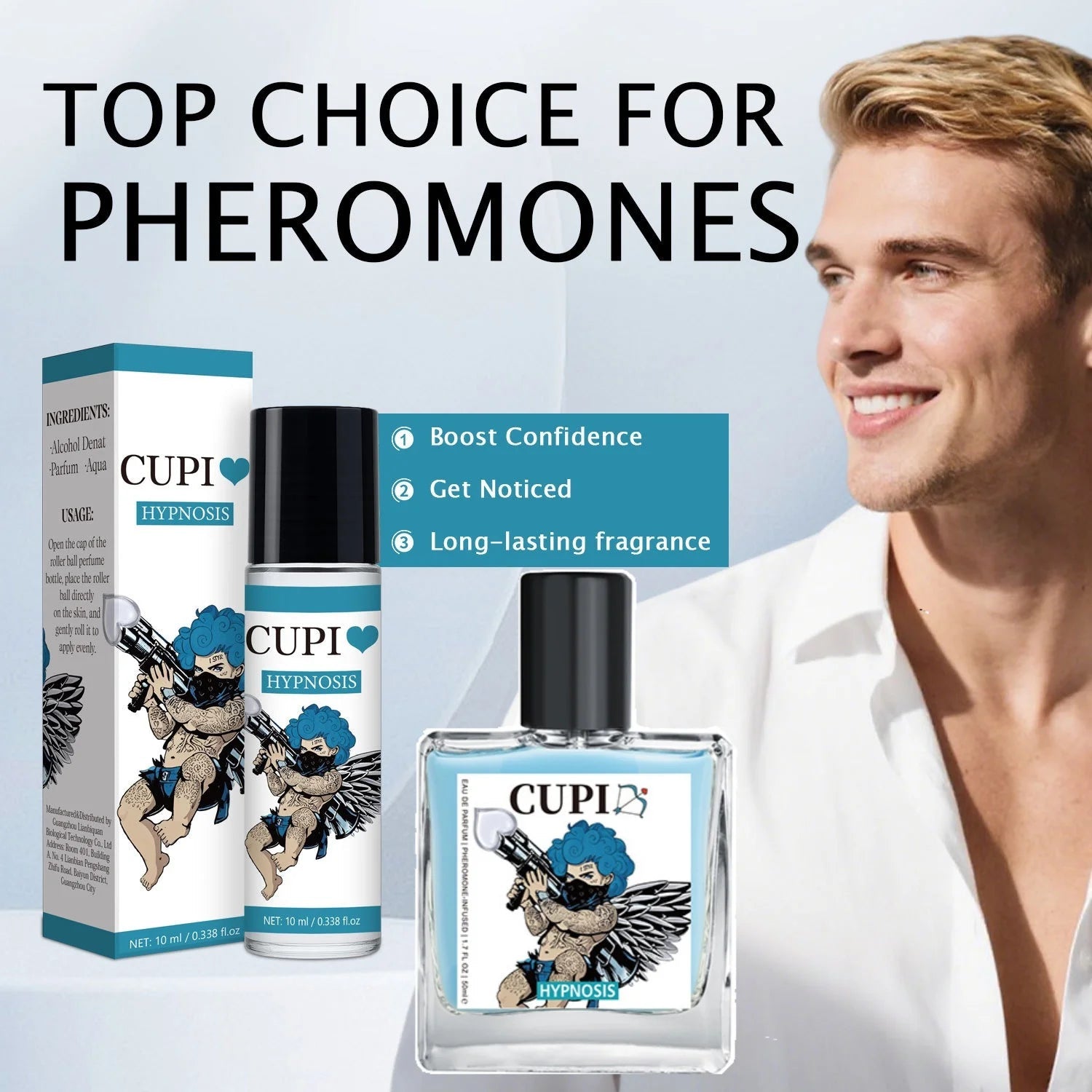 Cupid Pheromone Perfume For Men Enhances Attraction, Lasting Seductive Fragrance Fresh & Charming Scent Perfect Cologne SwiftNest