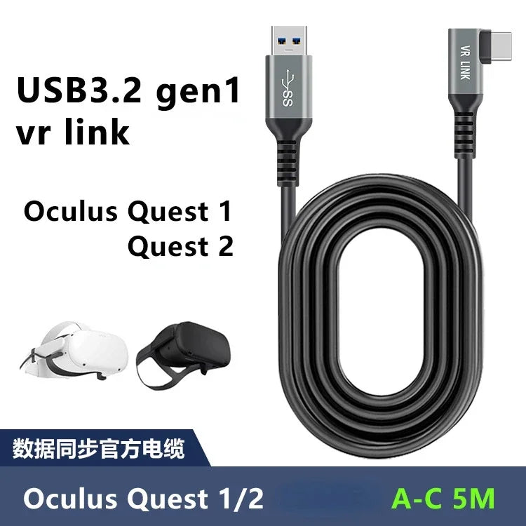 7M 6M 5M For Oculus Quest 2 Link Cable USB3.2 Quick Charge Cables For Quest2 VR Data Fast Charges VR Headset Accessories