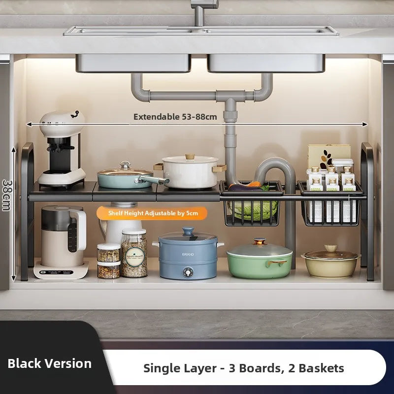 Kitchen Sink Expandable Storage Ra Creative Cultural Dining Utensils Multi-Function Pot Holder Metal Material Chinese Sle