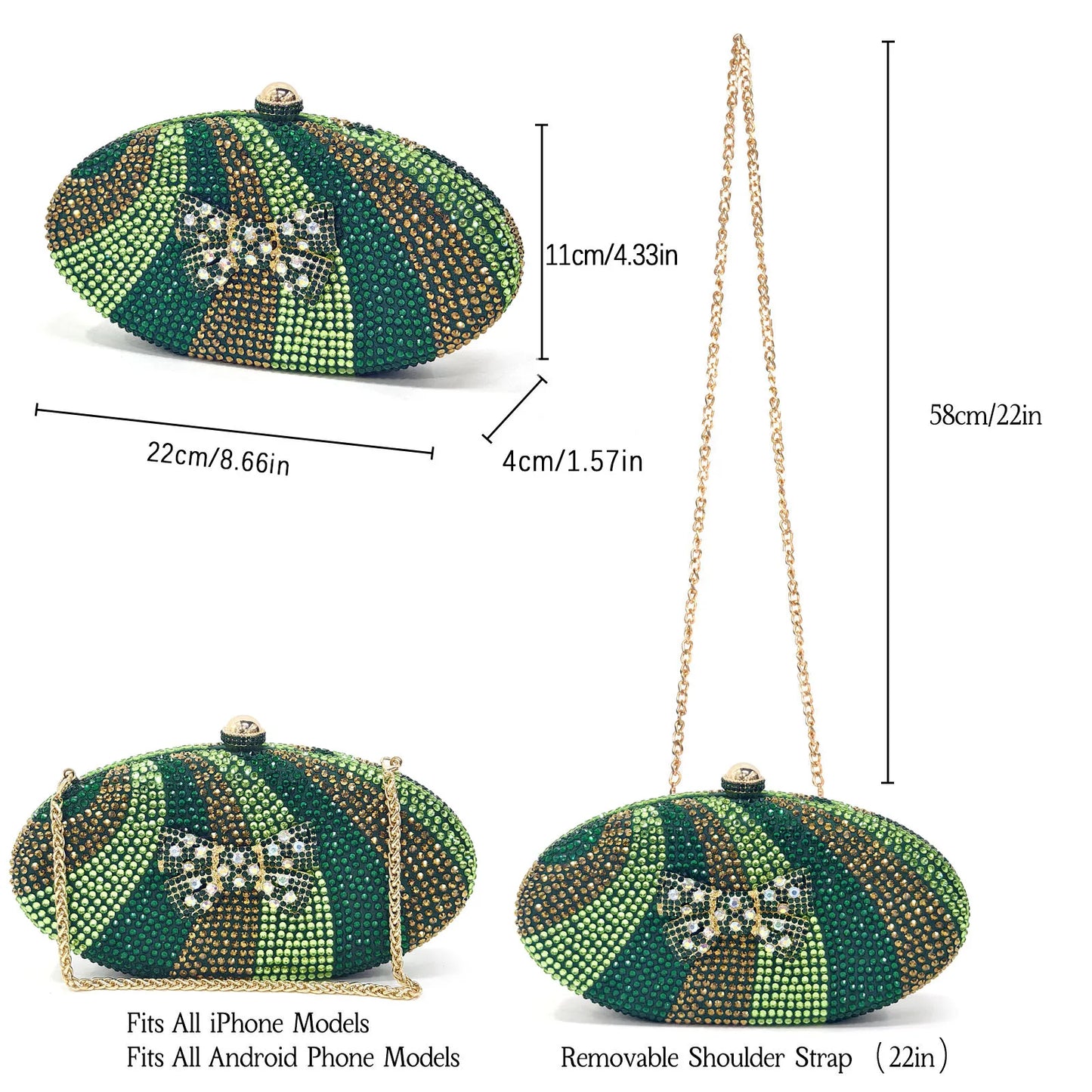 حذاء نسائي بتصميم إيطالي من فينوس تشان وحقيبة فراشة مرصعة بأحجار الراين - مثالي لحفلات الزفاف وإكسسوارات العرائس