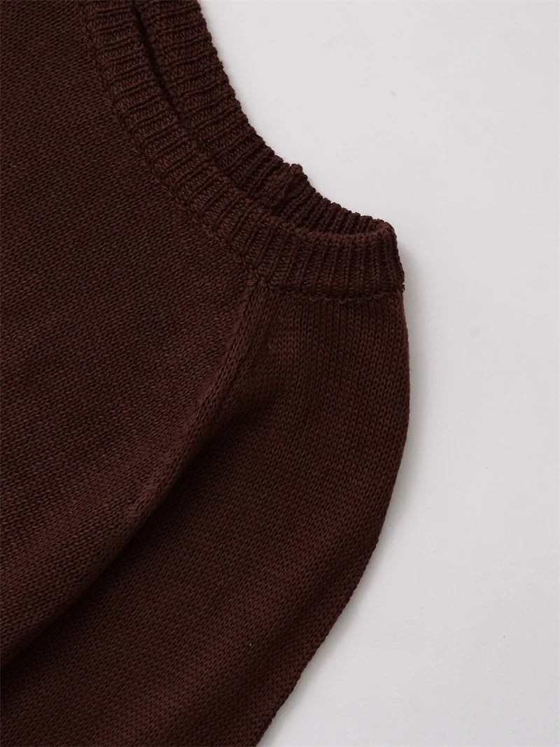 2025 New Women's Casual Fashion Trendy Round Neck Wide Sleeve Comfortable Knitted Sweater Top Yellow Blouse Daily Outlooks