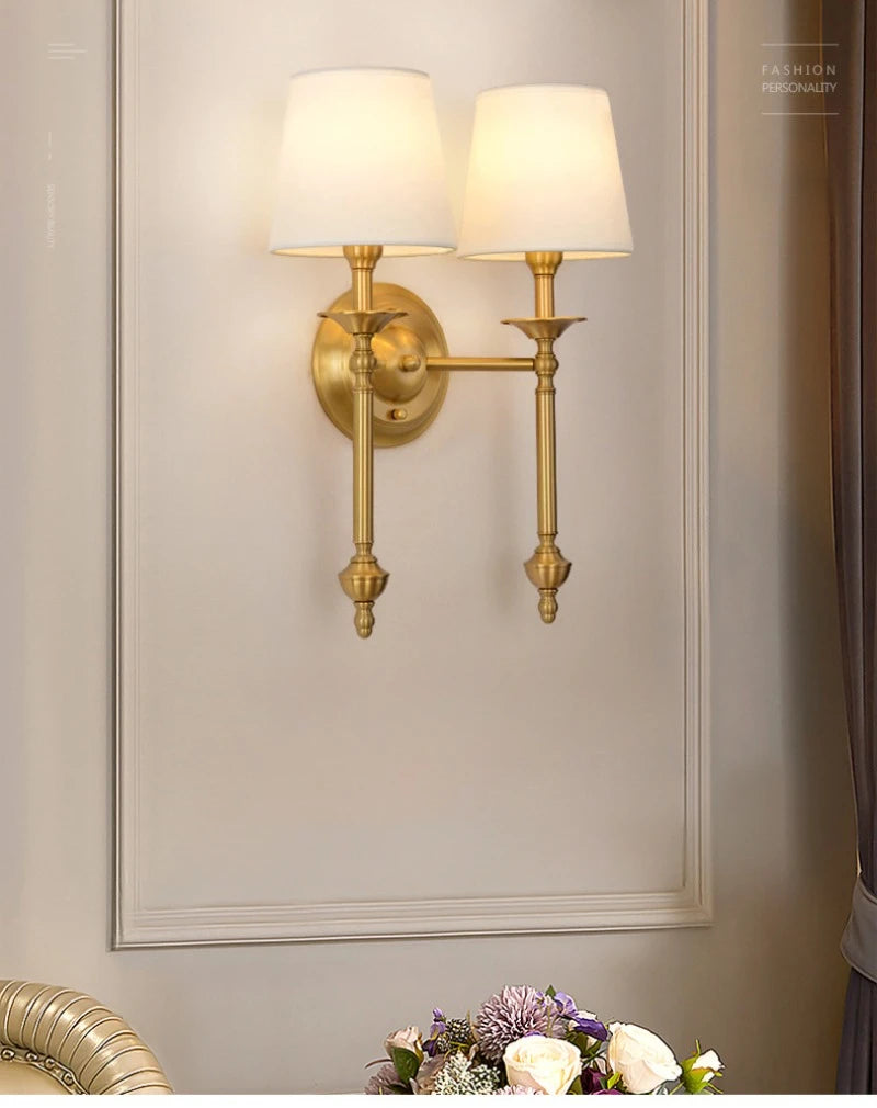 American Bedroom Bedside Lamp Mirror Front Light Simple Living Room Villa Clubhouse Wall Lamp