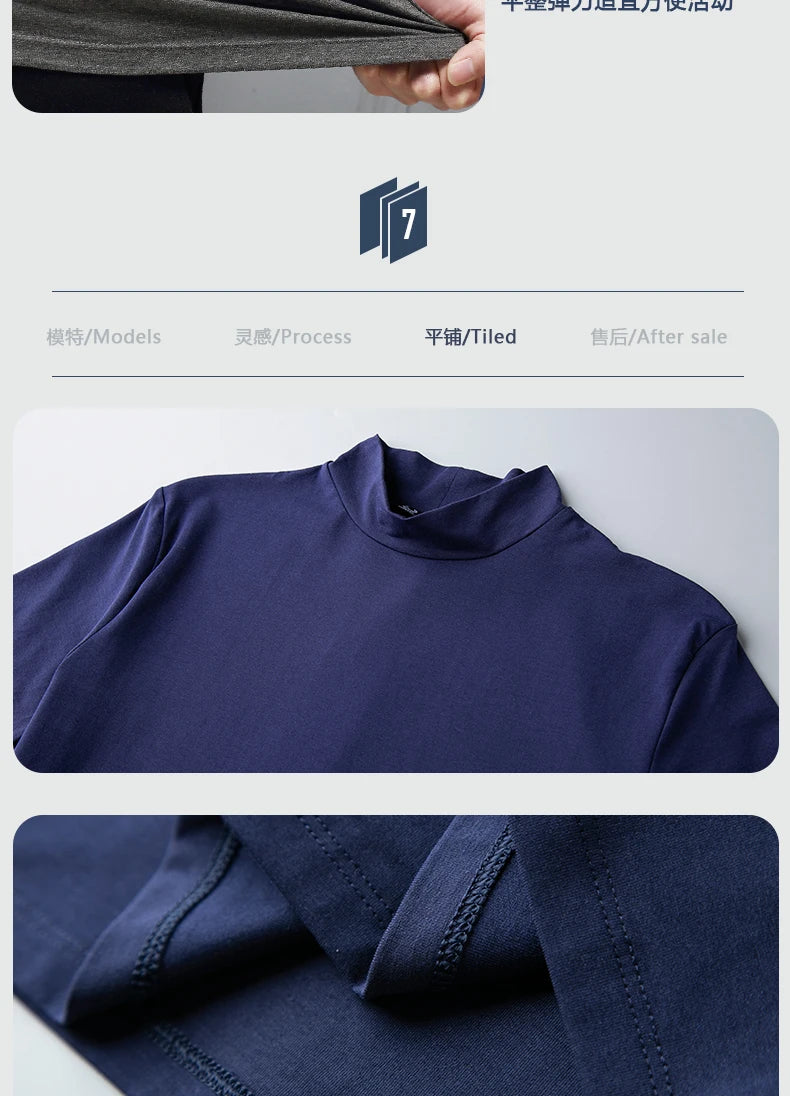 Mens Fashion T-shirt Mock Turtleneck Solid Knit Pullover Sweater Short Sleeve Casual Solid Color Dating Slim Fit Tops Undershirt