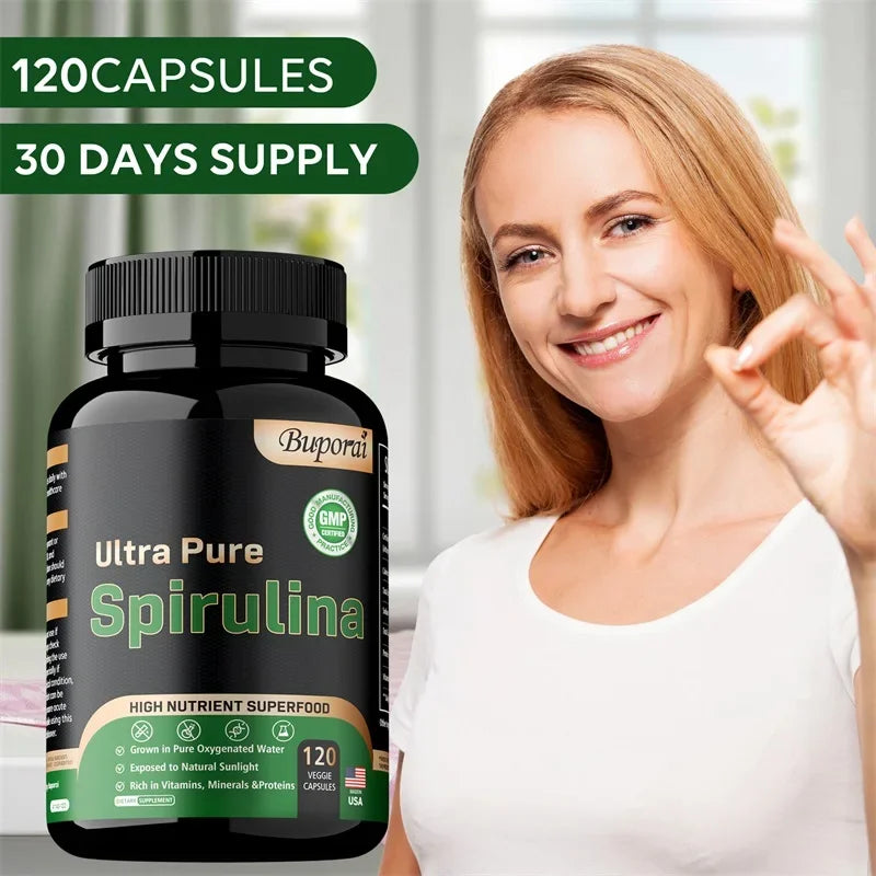 Organic Spirulina Supplement - Detoxification, Nutrition, Immune System Health, Cardiovascular Health, AntioxidantSupplements