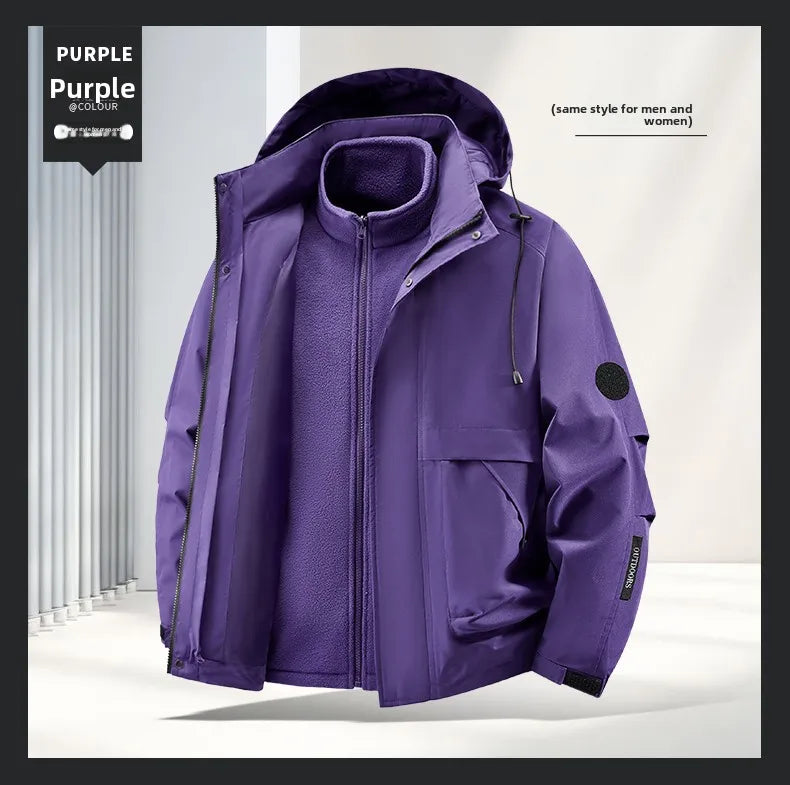 Jacket men's jacket jacket autumn and winter jacket three-in-one outdoor sports jacket fleece jacket inner jacket jacket