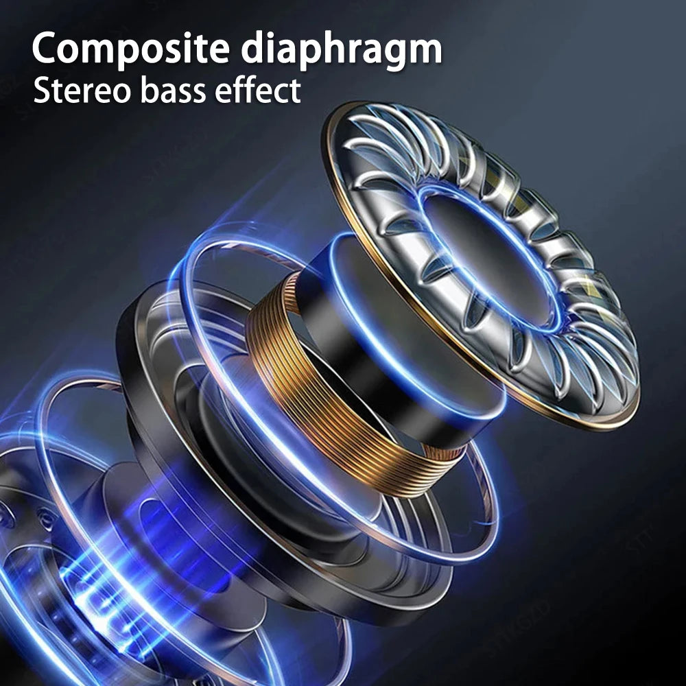 Bluetooth 5.4 Wireless Headset, Long Battery Life Hanging Ears,Start Noise Reduction Digital Display Sports Sleep Music Earring