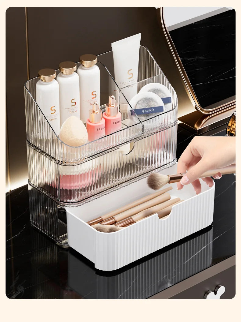 Bathroom Storage Boxes Transparent  Cosmetics Dormitory Accessories Organizer Modern Style Convenient Organization Home