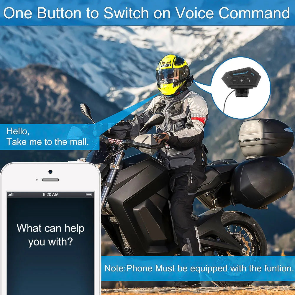 Motorcycle Helmet Headset Bluetooth 5.0 Headphone Wireless Earphones Motor Headset Bike Earphone Handsfree Stereo Earbud