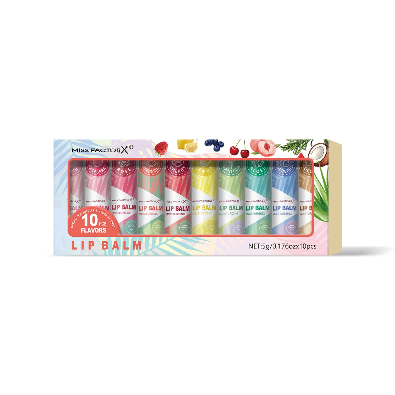 مجموعة أحمر الشفاه 10 قطع، لمسة نهائية طبيعية، عناية مرطبة بالشفاه، لمعان يدوم طويلاً، مناسبة لجميع أنواع البشرة، هدايا العطلات