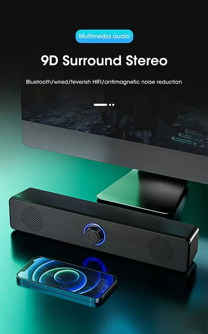 Bluetooth 4D Surround Speaker Home Theater Sound System Computer Soundbar For TV Subwoofer Wired Strong Bass Sports speaker