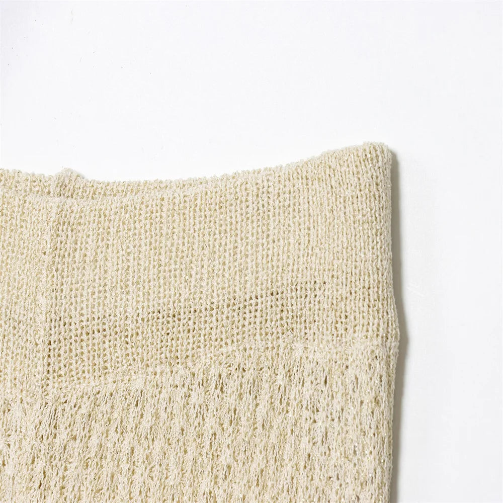 New European and American style women's clothing, lazy and fashionable, with metallic lines and waist cinched tops and pants SwiftNest