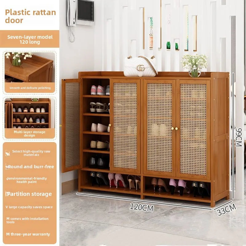 Home shoe cabinet multi-layer large-capacity shoe rack dustproof and breathable entrance storage cabinet