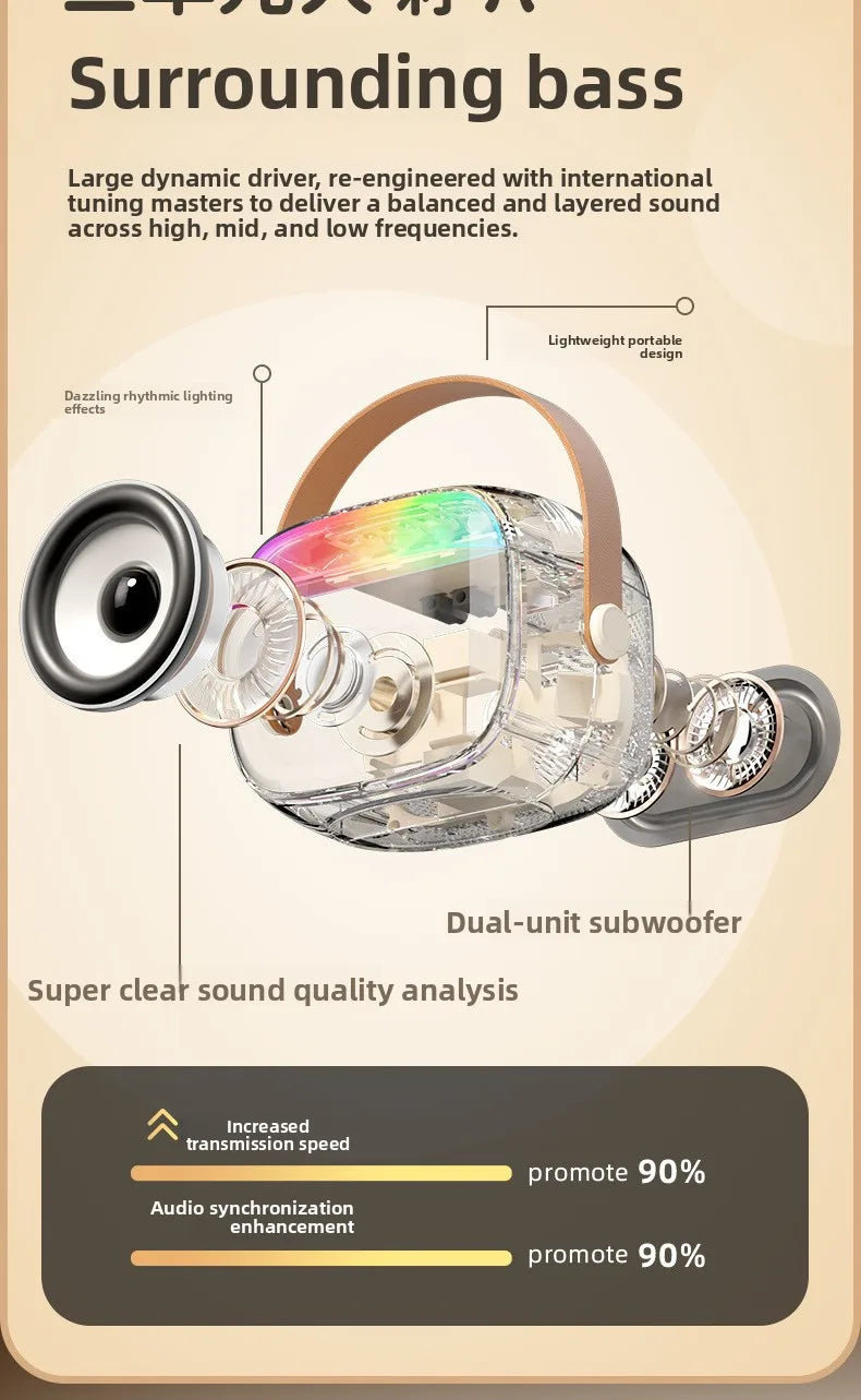 مكبر صوت بلوتوث محمول للمنزل لطيف كاريوكي صغير لاسلكي صوتي مع ميكروفون K Song Family الغناء آلة
