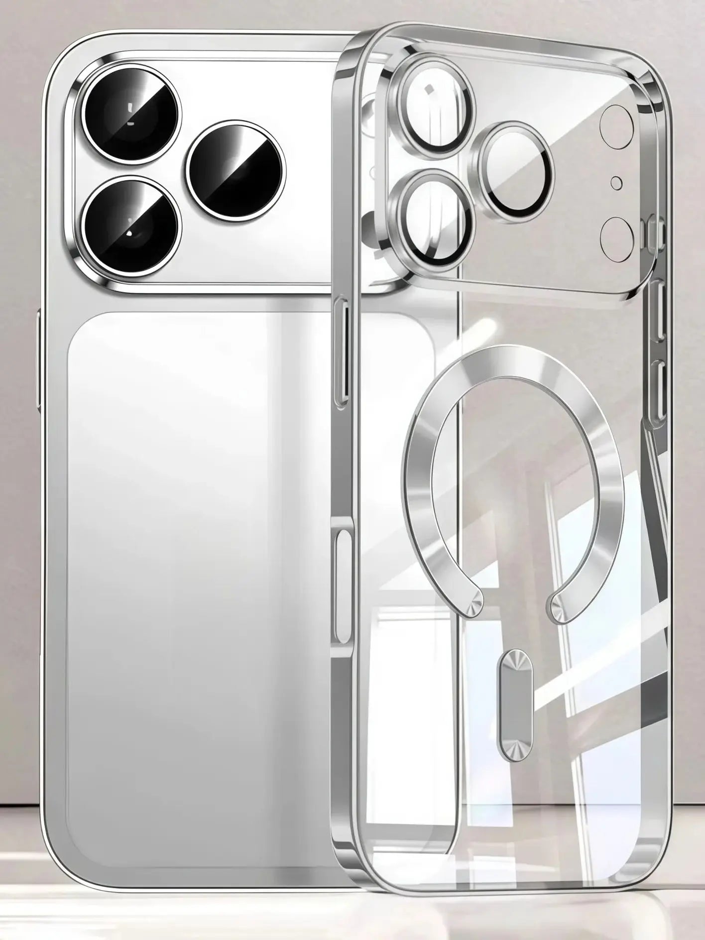 غطاء حماية للكاميرا شفاف فاخر من مادة TPU الناعمة مع جراب مغناطيسي لهاتف iPhone 17Pro Max/17Pro/Air/17