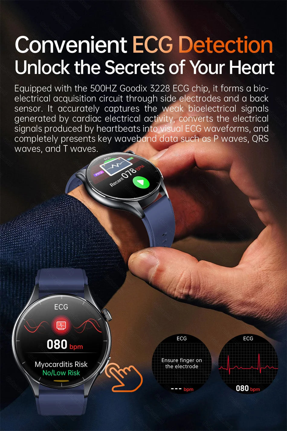 Sapphire 2025New Health managed Smart Watch Health measure Blood Fat Uric Acid Call ECG+PPG blood pressure Health Smartwatch IOS