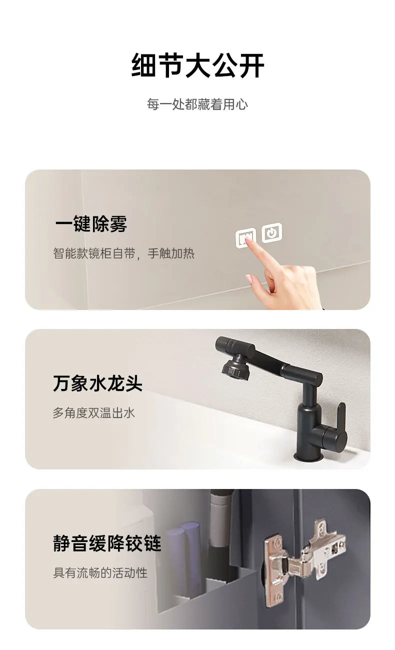 Standing Storage Bathroom Cabinet Shelf Light Mirror Organizer Bathroom Cabinet Vanity Shower Rack Banyo Dolabi Furniture