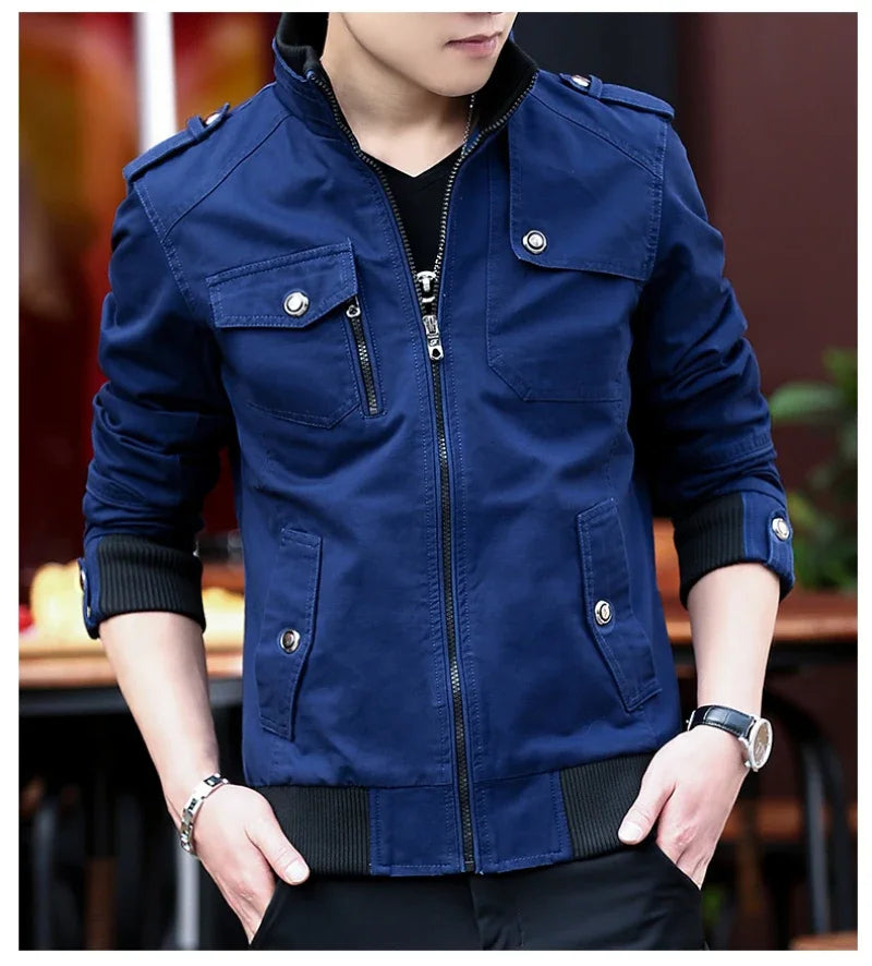 mens cargo jackets New Fashion bomber jacket mens wear simple British style Warm Windproof Jacket and coat baseball jacket male