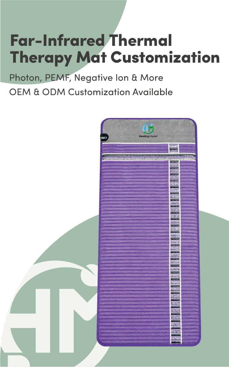 High-Dose Amethyst PEMF Mat 1-50hz Tourmaline Far Infrared Negative Ion Massage Mattress for Health Care and Wellness