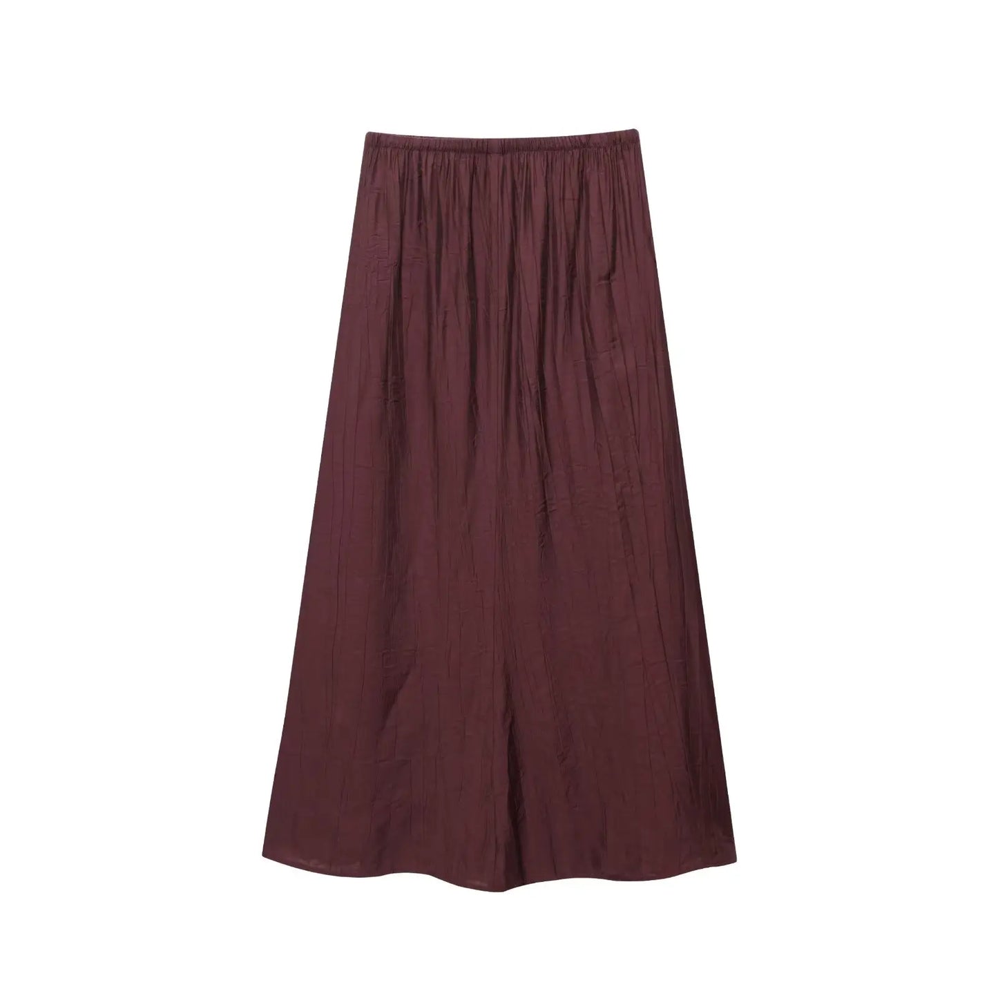 2025 WOMAN fashion European and American style summer new wrinkle effect midi skirt chic bow decorative casual skirt Mujer.