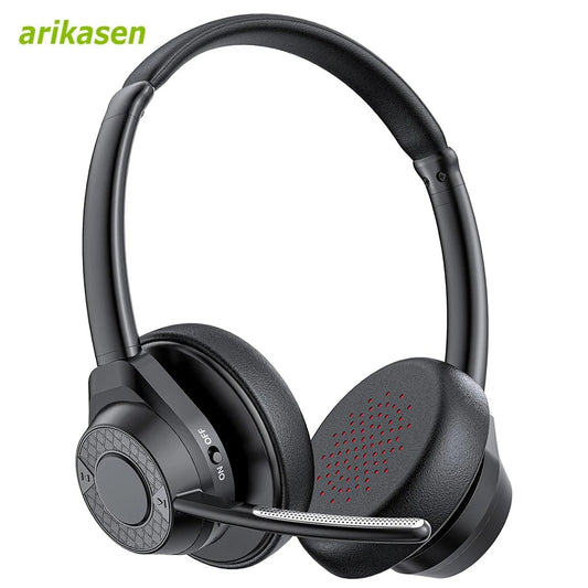 Wireless Bluetooth Headset Bluetooth 5.4 Headphones with Microphone Noise Canceling Multipoint Connect Wireless Headset for Work