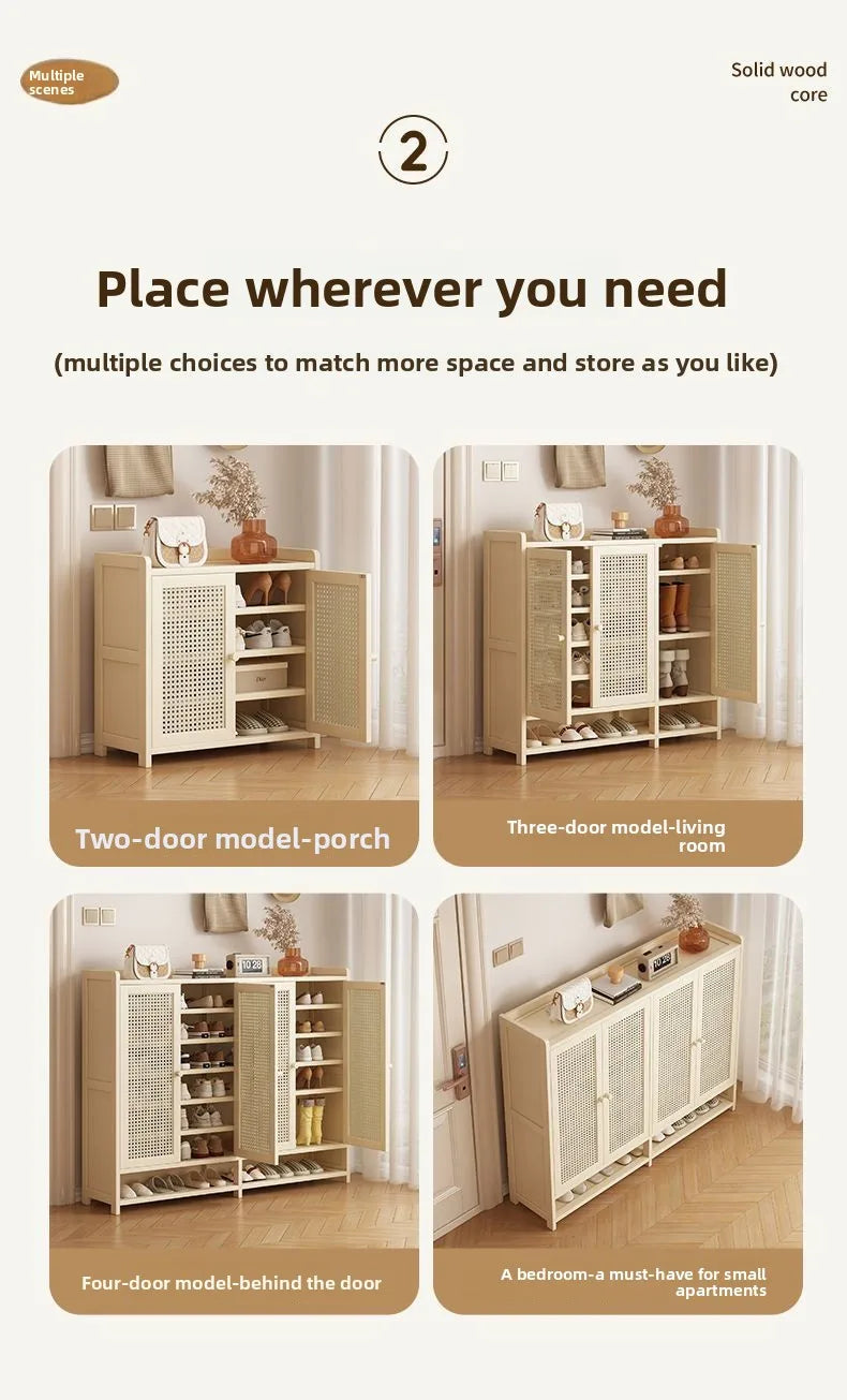 Home shoe cabinet multi-layer large-capacity shoe rack dustproof and breathable entrance storage cabinet
