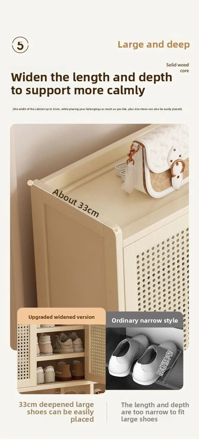 Home shoe cabinet multi-layer large-capacity shoe rack dustproof and breathable entrance storage cabinet