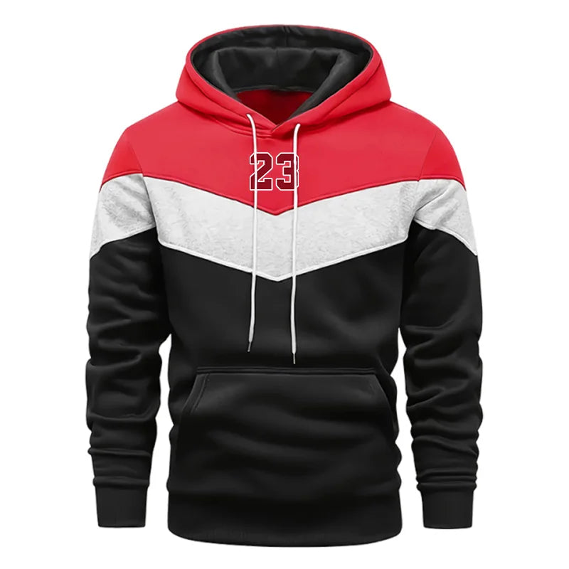 Fashion Mens Hoodies Print Casual Tricolor Sweatshirts Outdoors Sports Jogging Mens Clothing Autumn Winter Streetwear Tops 2025