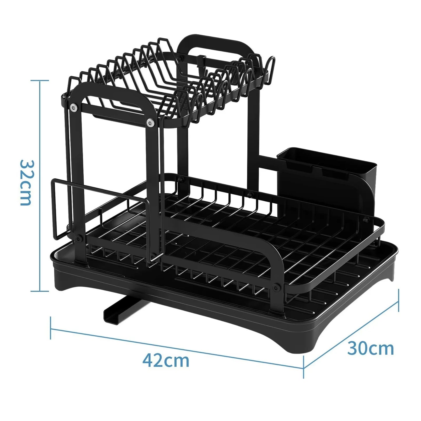 Kitchen Desktop Shelf Multi-functional Large Capacity Kitchenware Tableware Organizer Dish Drainage Rack Cutlery Storage Rack