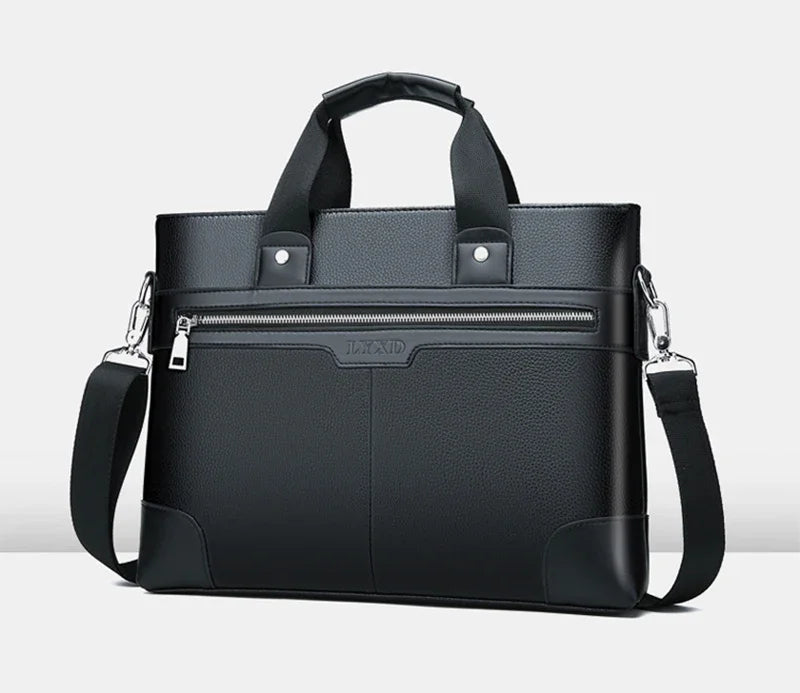 حقيبة عمل جديدة من جلد البولي يوريثان للرجال، حقيبة يد تنفيذية مصممة للمستندات بحجم A4، حقيبة كمبيوتر محمول مقاس 14 بوصة، حقيبة كتف للأعمال، حقيبة حمل للزوج