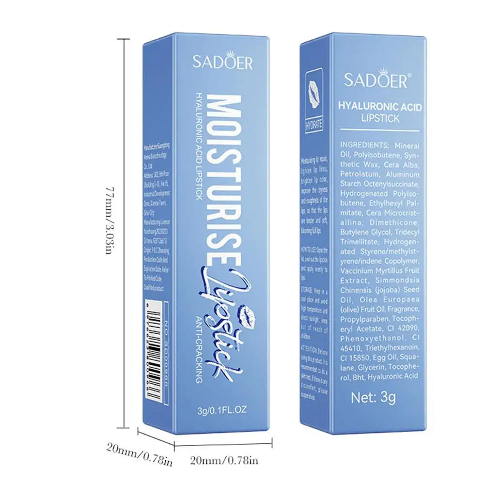 Hyaluronic Acid Lipstick Lips long-lasting Moisturizing Nourishing Soothing Dryness Brightening Lip Balm Beauty Skin Care