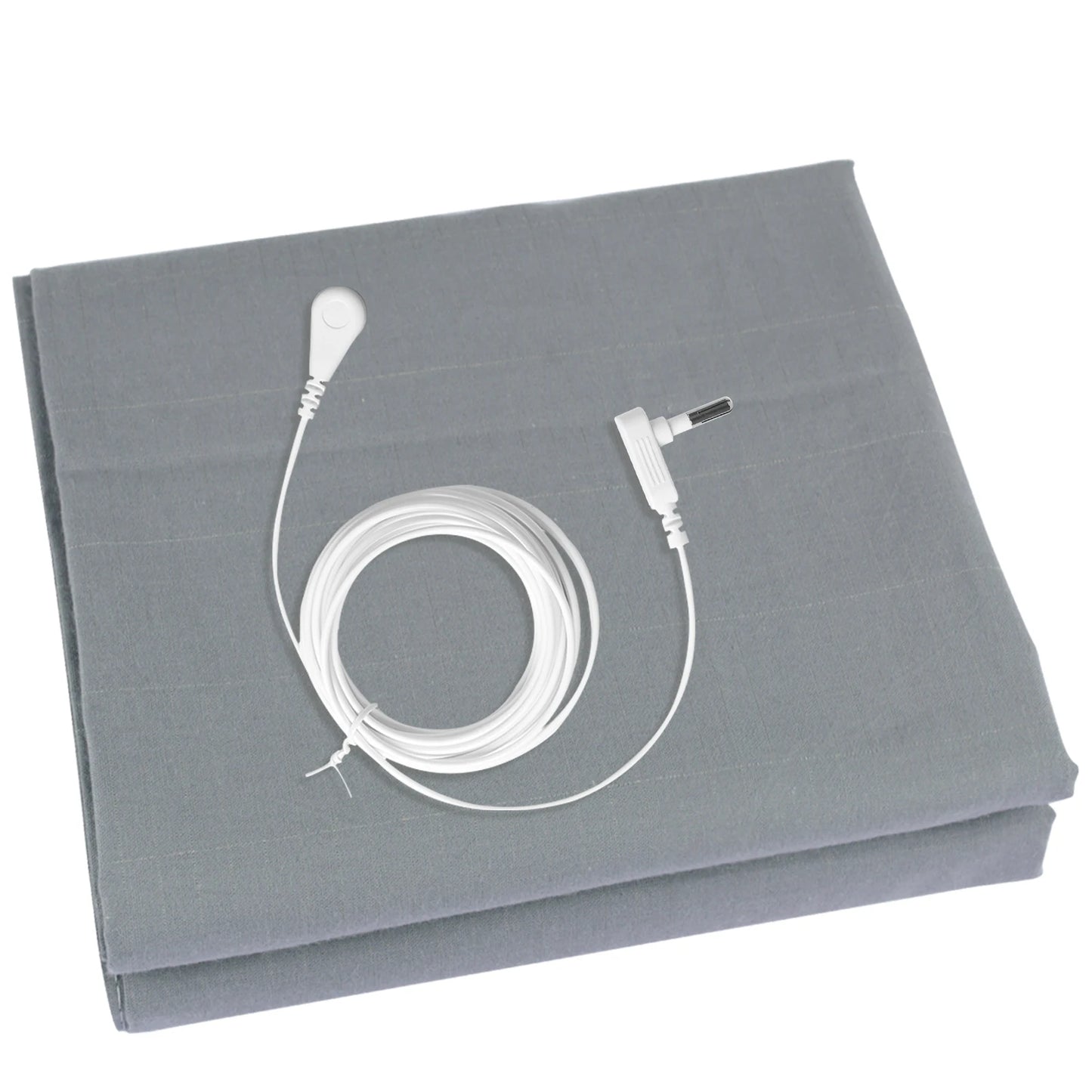 10% Silver Fiber Grounding Sheet Flat Bedsheet with Earthing Cord Organic Cotton Health Sheet Natural Wellness Release Stress