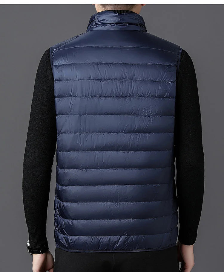 Mens WinterVest Jacket Fashion Warm Cotton-Padded Sleeveless Jackets Autumn Stand-up Collar Casual Waistcoat Brand Clothing