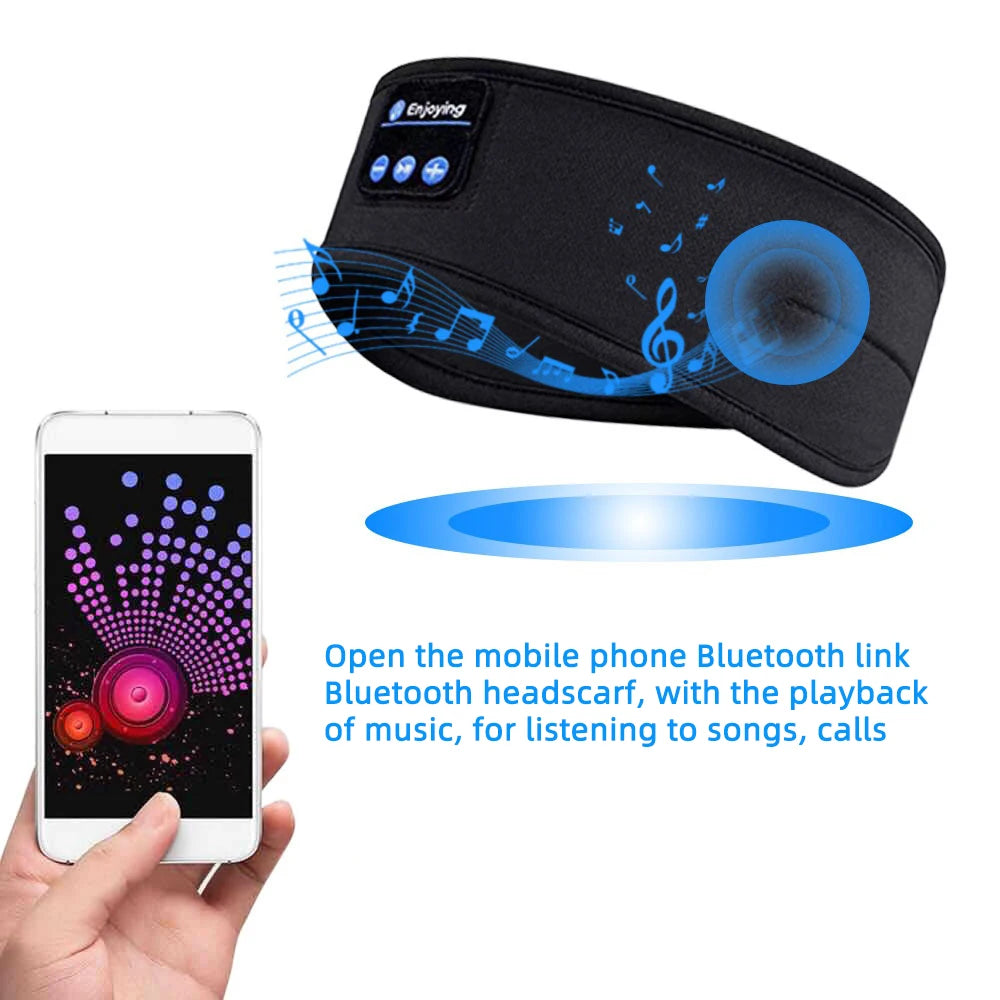 Bluetooth Earphones Sports Sleeping Headband Elastic Wireless Headphones Music Eye Mask Wireless Bluetooth Headset Headband